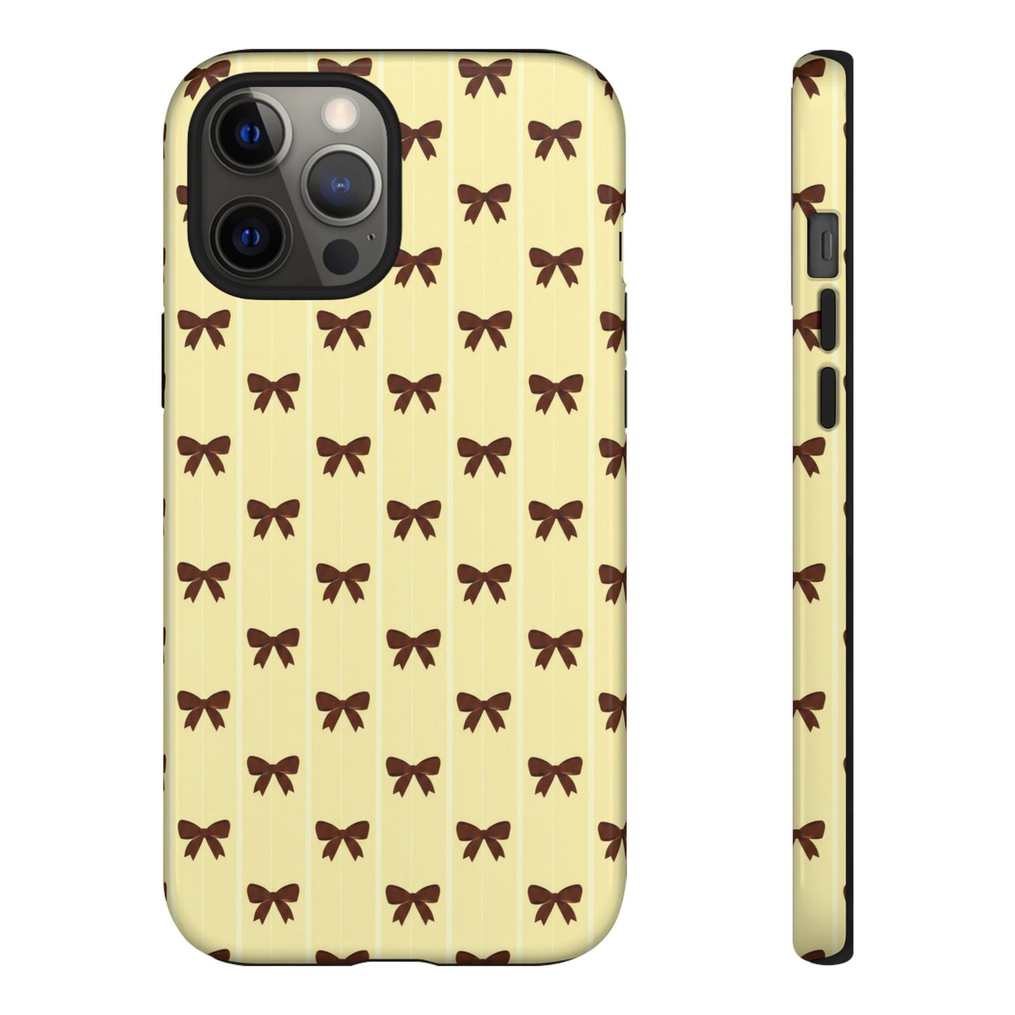 Retro Chocolate Brown Bow Pattern Phone Case