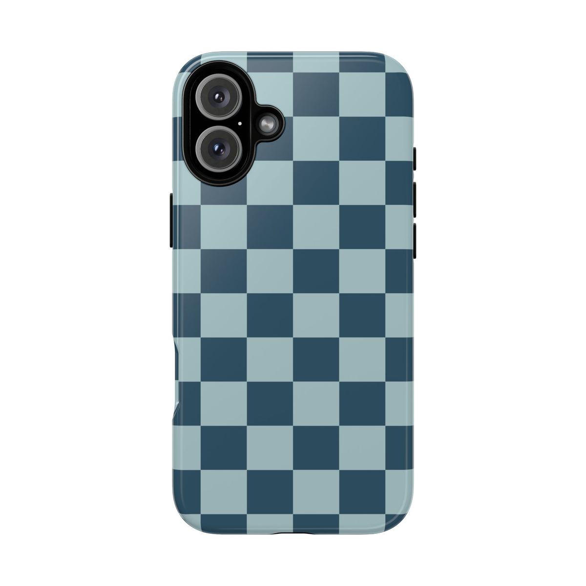 Blue Checked Pattern Phone Case - Blue Phone Case - iPhone 16 Plus / Glossy