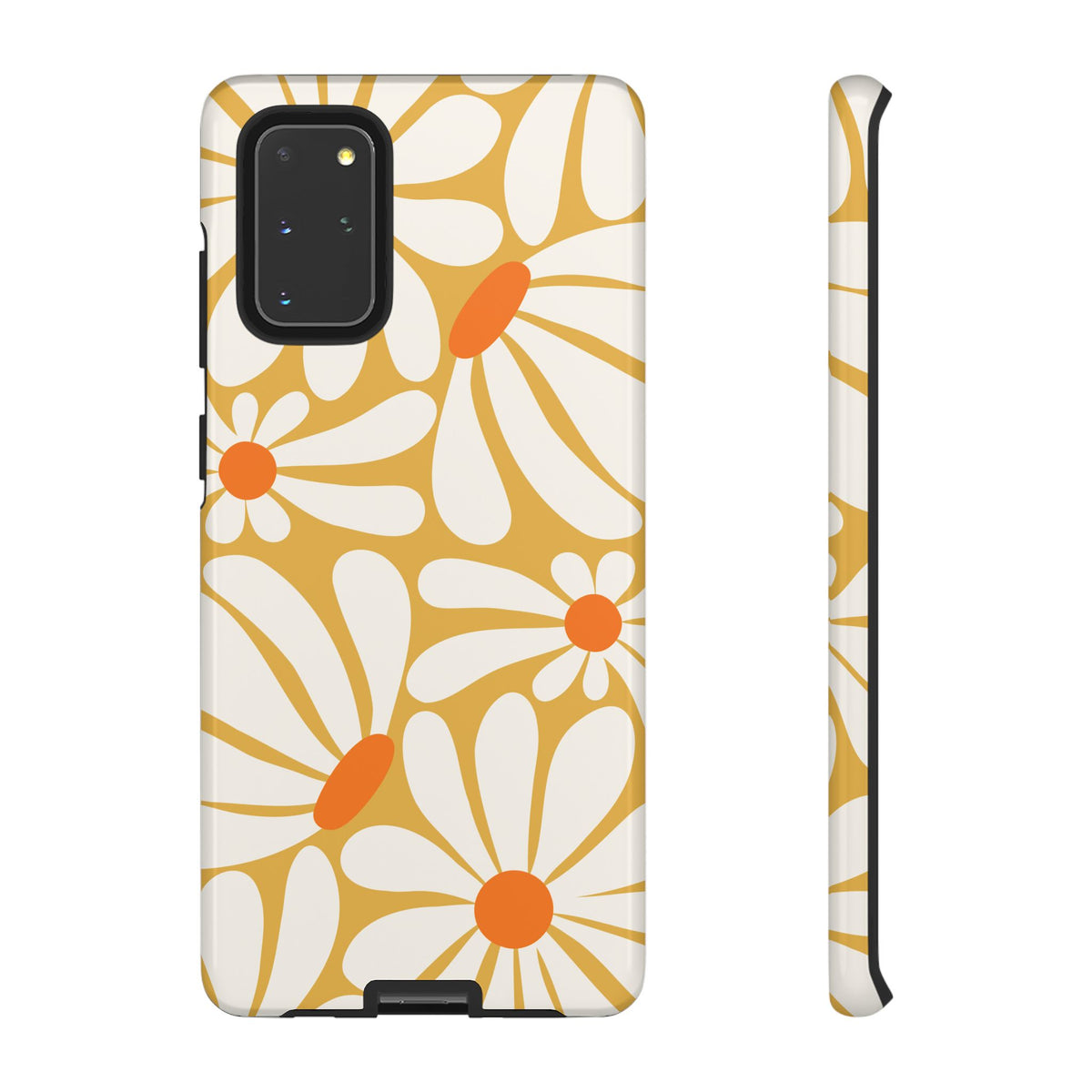 Retro Yellow Daisy Pattern Phone Case - Yellow Phone Case - Samsung Galaxy S20+ / Glossy