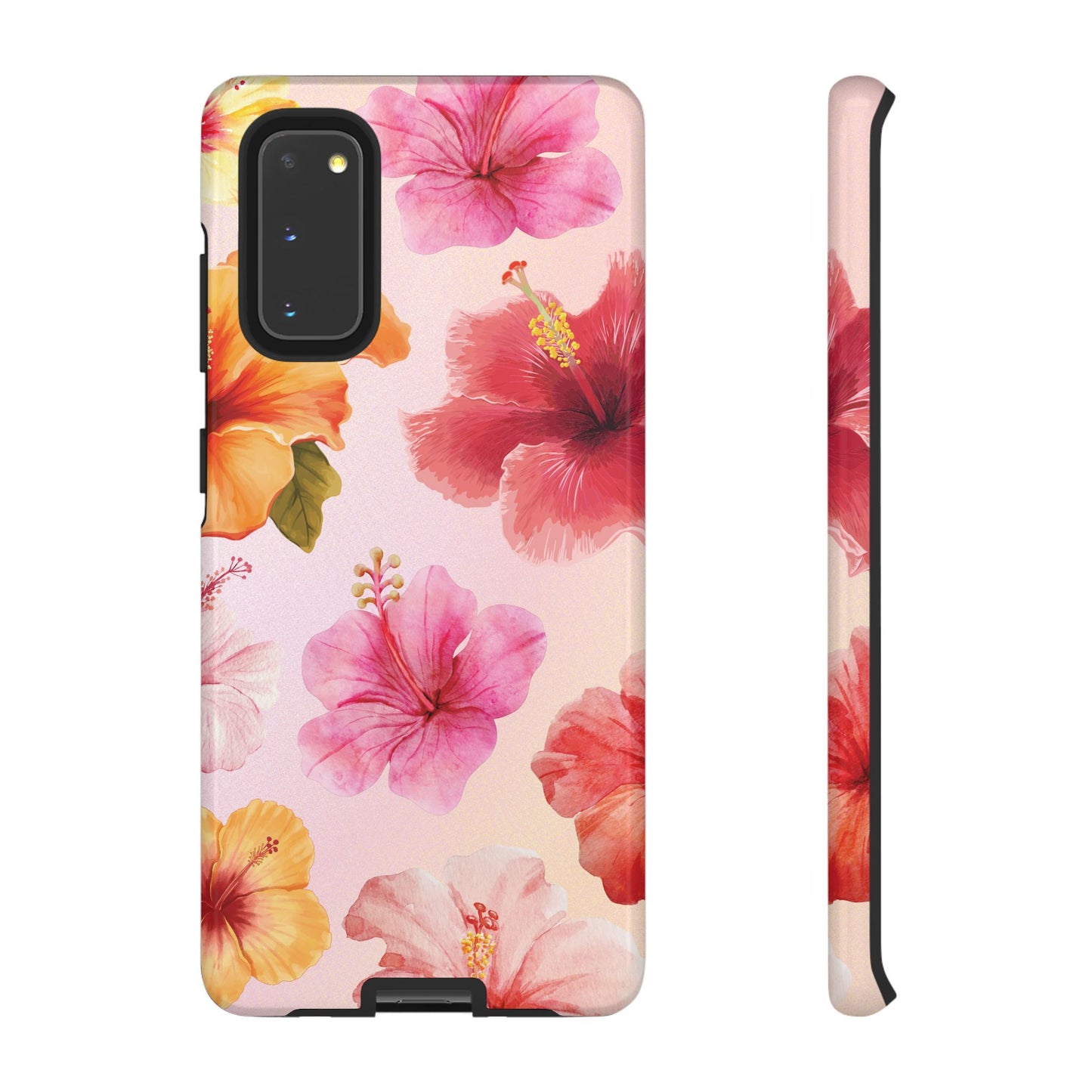 Samsung Galaxy S20 / Glossy Phone Case - ’Pink Hibiscus Pattern #2’ Phone Case