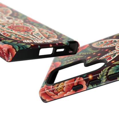 Cute Terracotta and Teal Calavera Bunny Phone Case - Phone Case