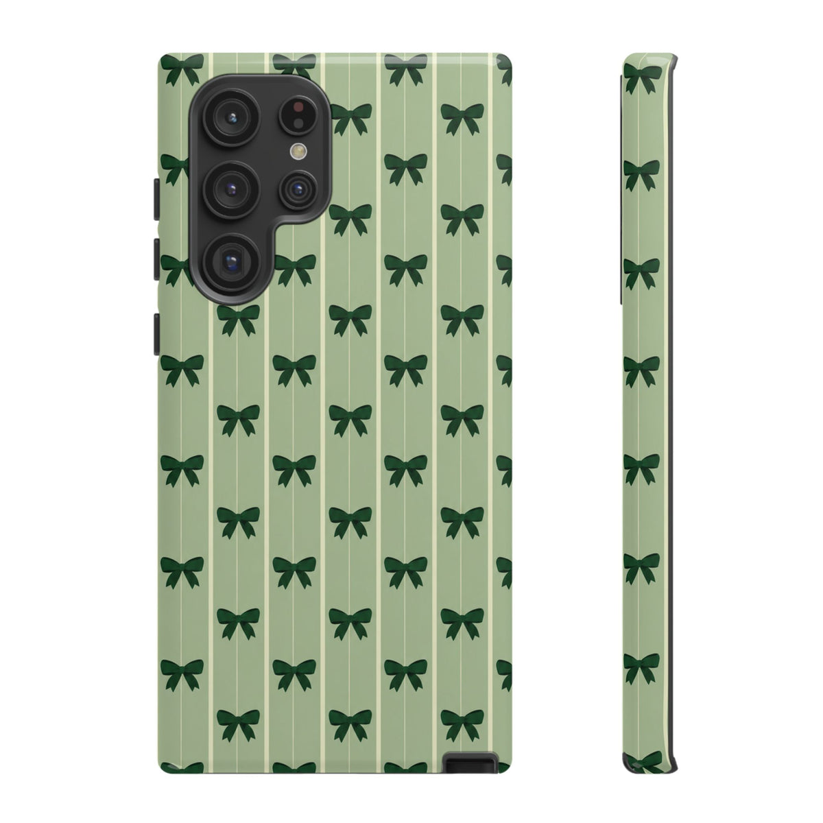 Retro Forest Green Bow Pattern Phone Case