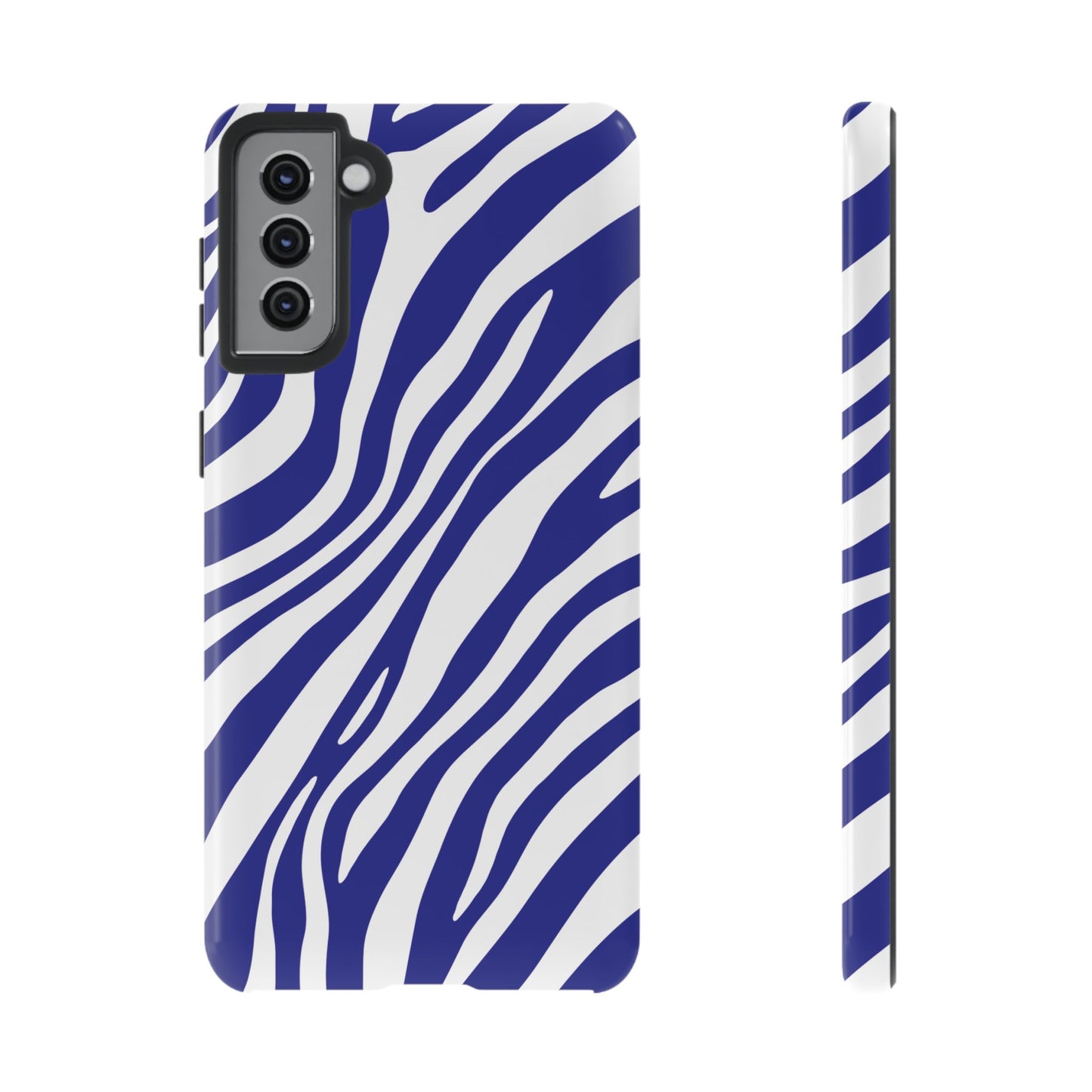 Modern Electric Blue Zebra Print Phone Case