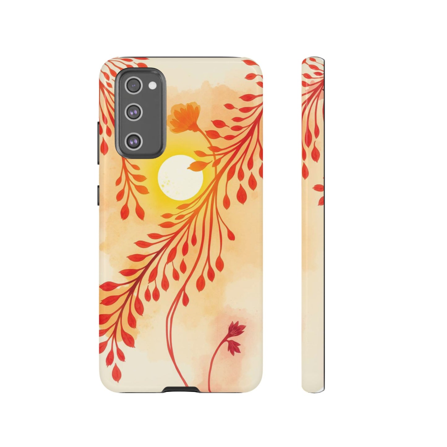Samsung Galaxy S20 FE / Glossy Phone Case - Boho Chic Watercolour Sunset Design Phone Case