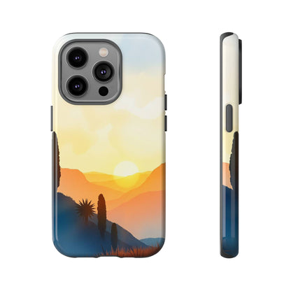 iPhone 14 Pro / Glossy Phone Case - Watercolour Sunset Design Phone Case