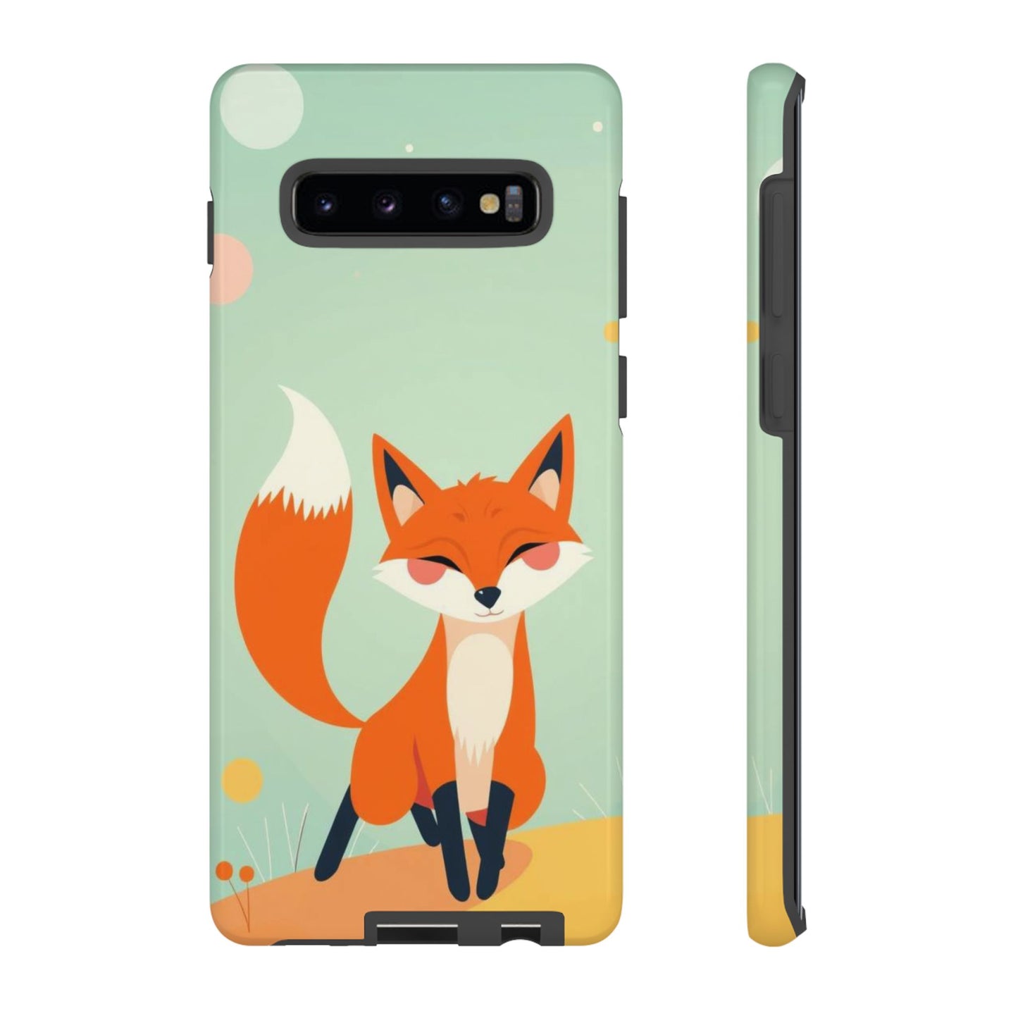 Samsung Galaxy S10 Plus / Glossy Phone Case - Happy Fox Design Phone Case