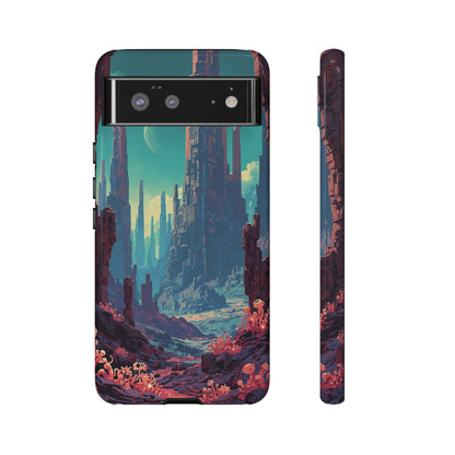 Alien Monolith Valley Sci-fi Phone Case - Pink Phone Case - Google Pixel 6 / Glossy