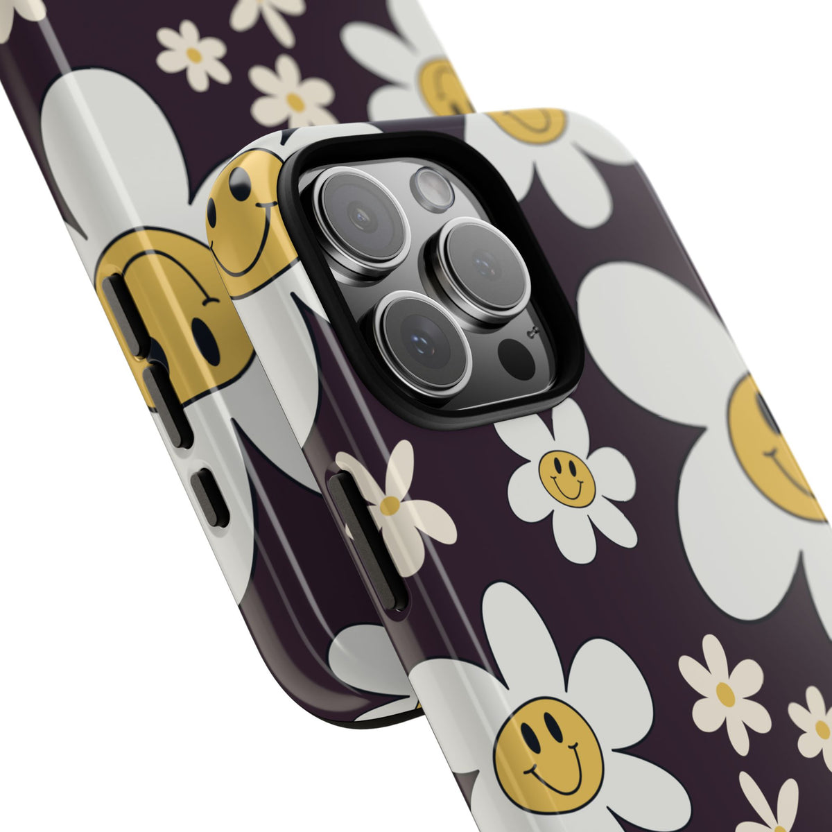 Fun Retro Daisy Pattern with Purple Background Phone Case - Purple Phone Case