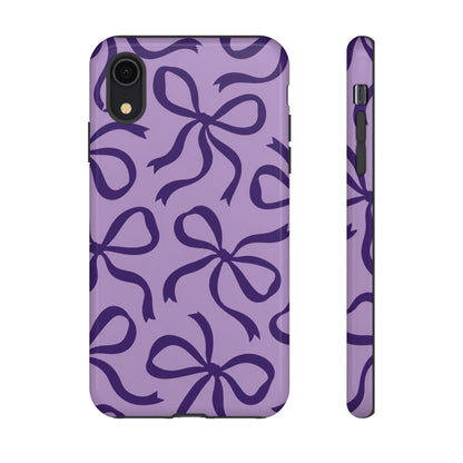 Bold Lilac and Deep Purple Bow Pattern Phone Case