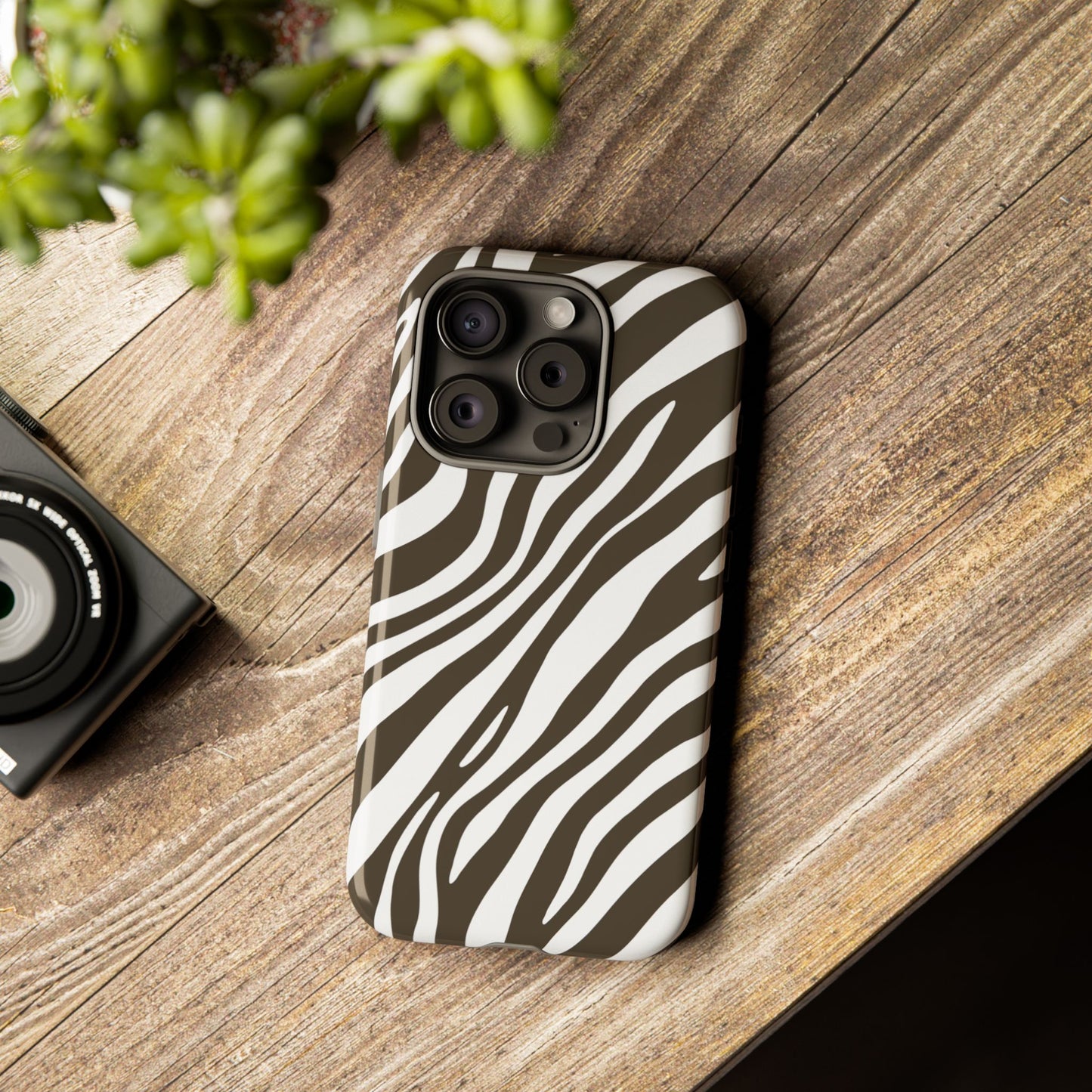 Modern Mocha Zebra Print Phone Case