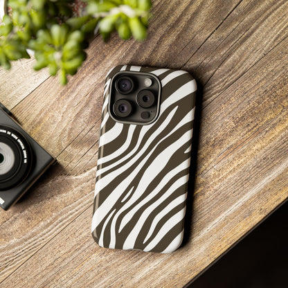 Modern Mocha Zebra Print Phone Case