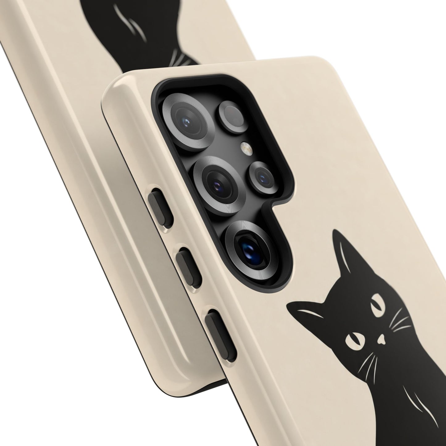 Minimalist Cream & Black Cat Phone Case