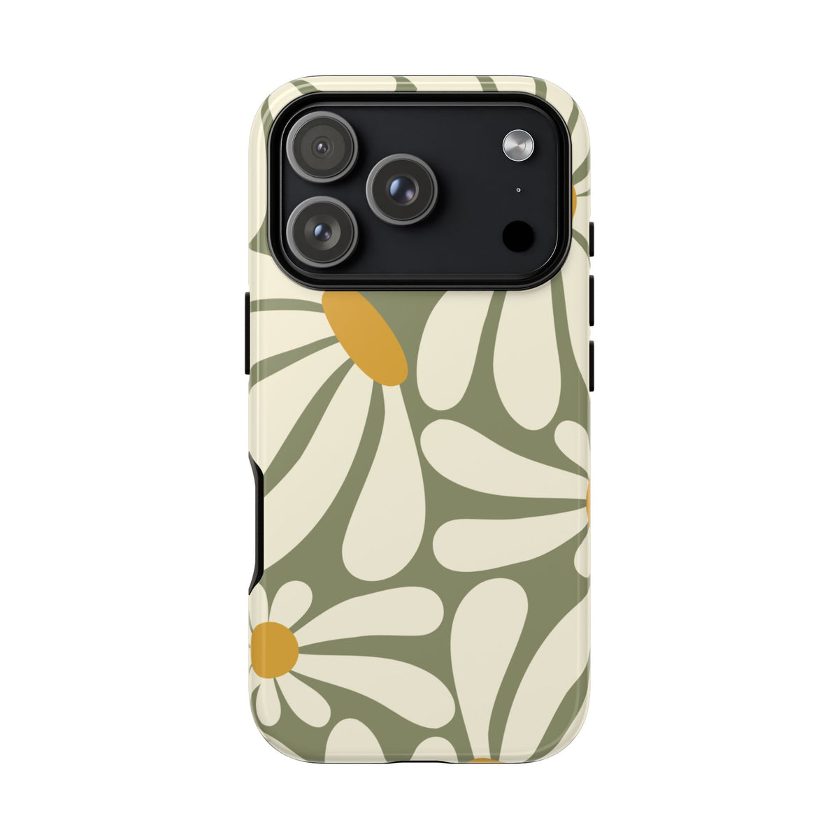 Retro Green Daisy Pattern #1 Phone Case - Green Phone Case - iPhone 17 Pro / Glossy