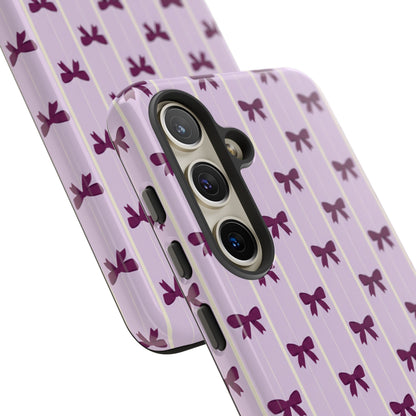 Retro Plum Purple Bow Pattern Phone Case