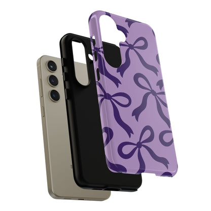 Bold Lilac and Deep Purple Bow Pattern Phone Case - Purple Phone Case