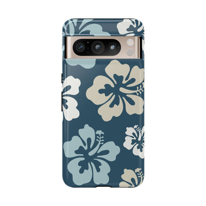Google Pixel 8 Pro / Glossy Phone Case - ’Blue Hibiscus Retro Pattern #1’ Phone Case