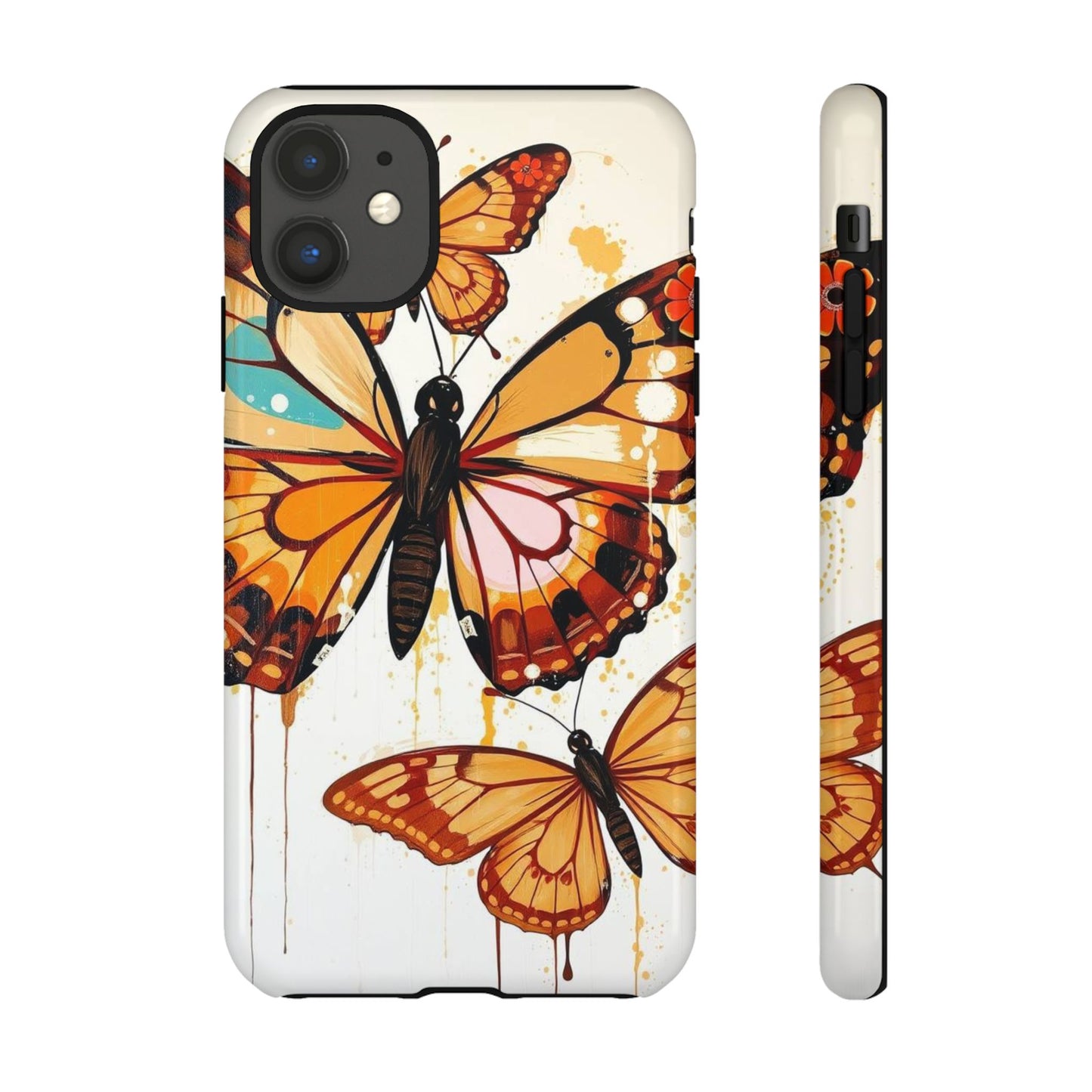 iPhone 11 / Glossy Phone Case - Abstract Butterflies Design Phone Case