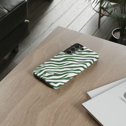 Stylish Sage Zebra Print Phone Case