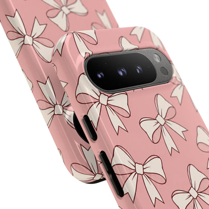 Chic Blush Pink Bow Pattern Phone Case
