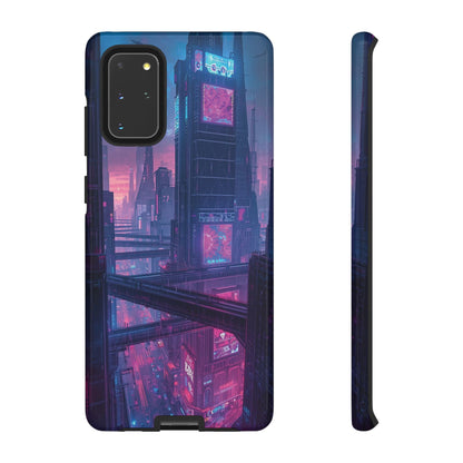 Neon Cyberpunk Megacity Sci-fi Phone Case - Blue Phone Case - Samsung Galaxy S20+ / Glossy