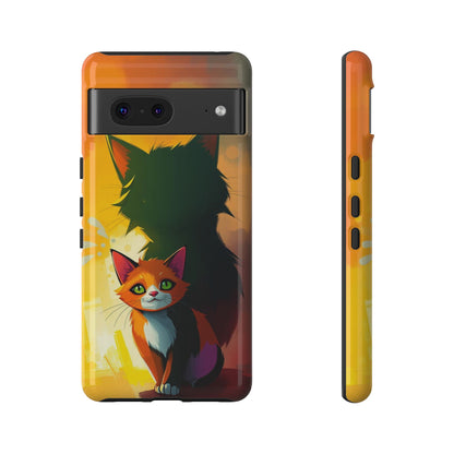 Acrylic Style Shadow Cat Design Phone Case
