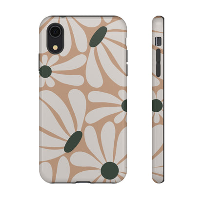 Retro Beige & White Daisy Pattern Phone Case - Beige Phone Case - iPhone XR / Glossy