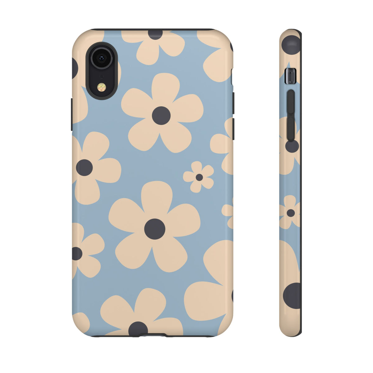Cute Light Blue & Cream Daisy Pattern Phone Case - Blue Phone Case - iPhone XR / Glossy
