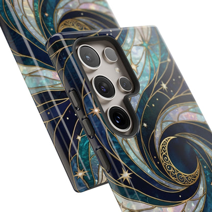 Elegant Navy & Teal Celestial Swirl Phone Case