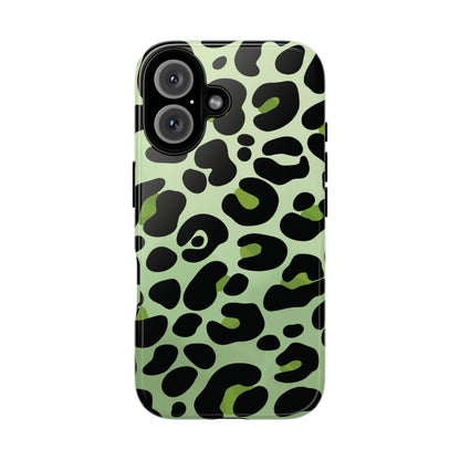 Chic Sage Leopard Print Phone Case