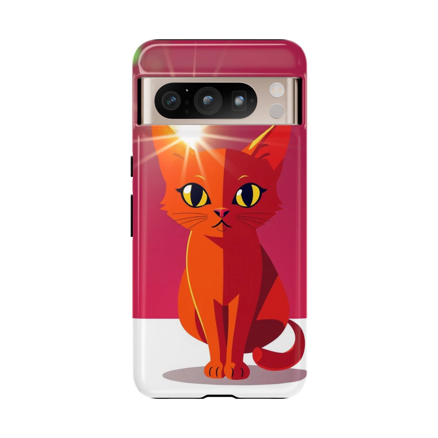 Google Pixel 8 Pro / Glossy Phone Case - Flashing Cat Design Phone Case