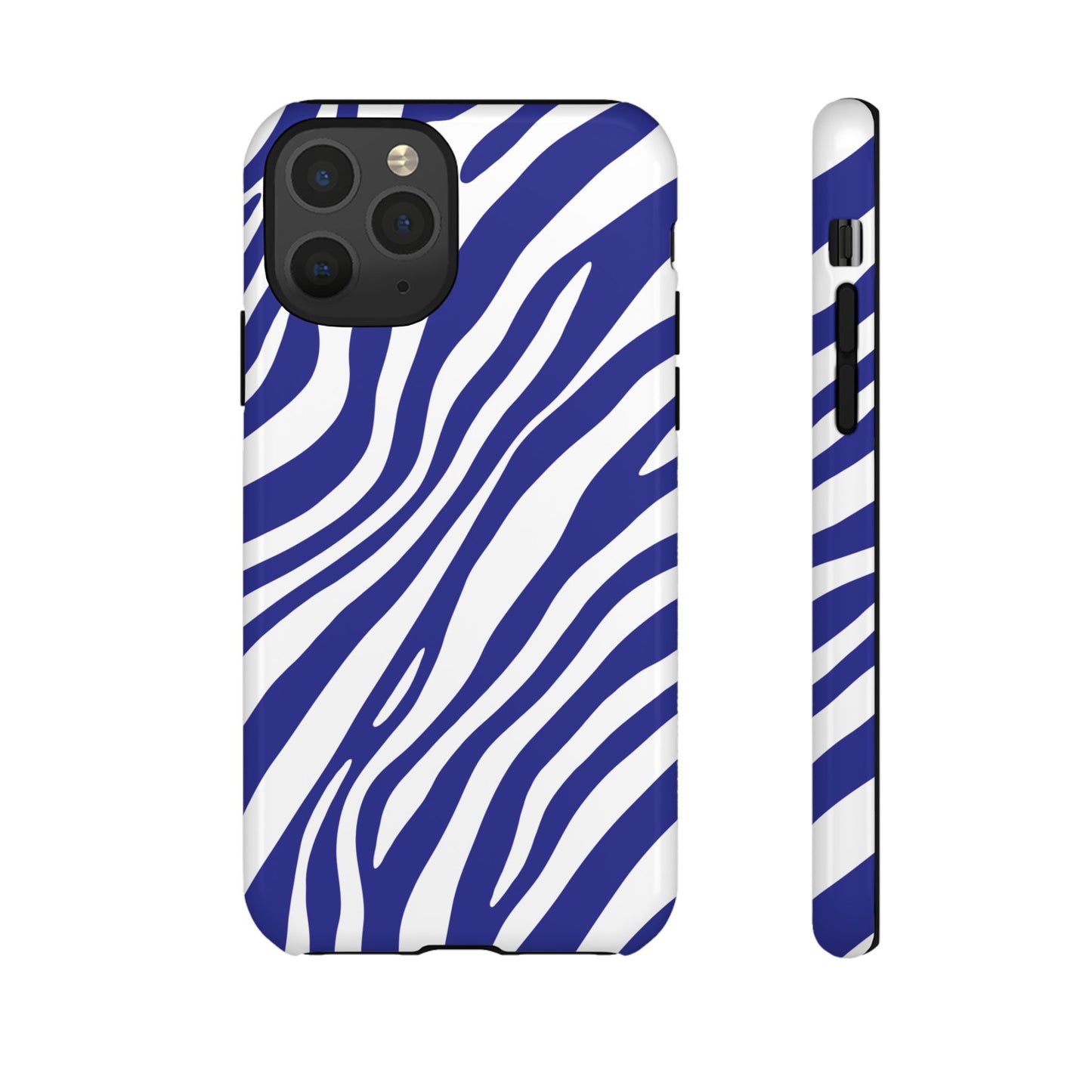 Modern Electric Blue Zebra Print Phone Case