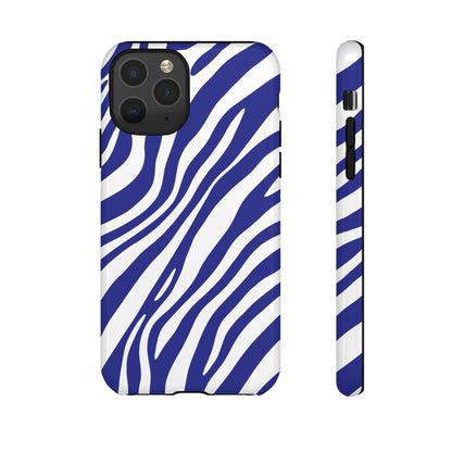 Modern Electric Blue Zebra Print Phone Case