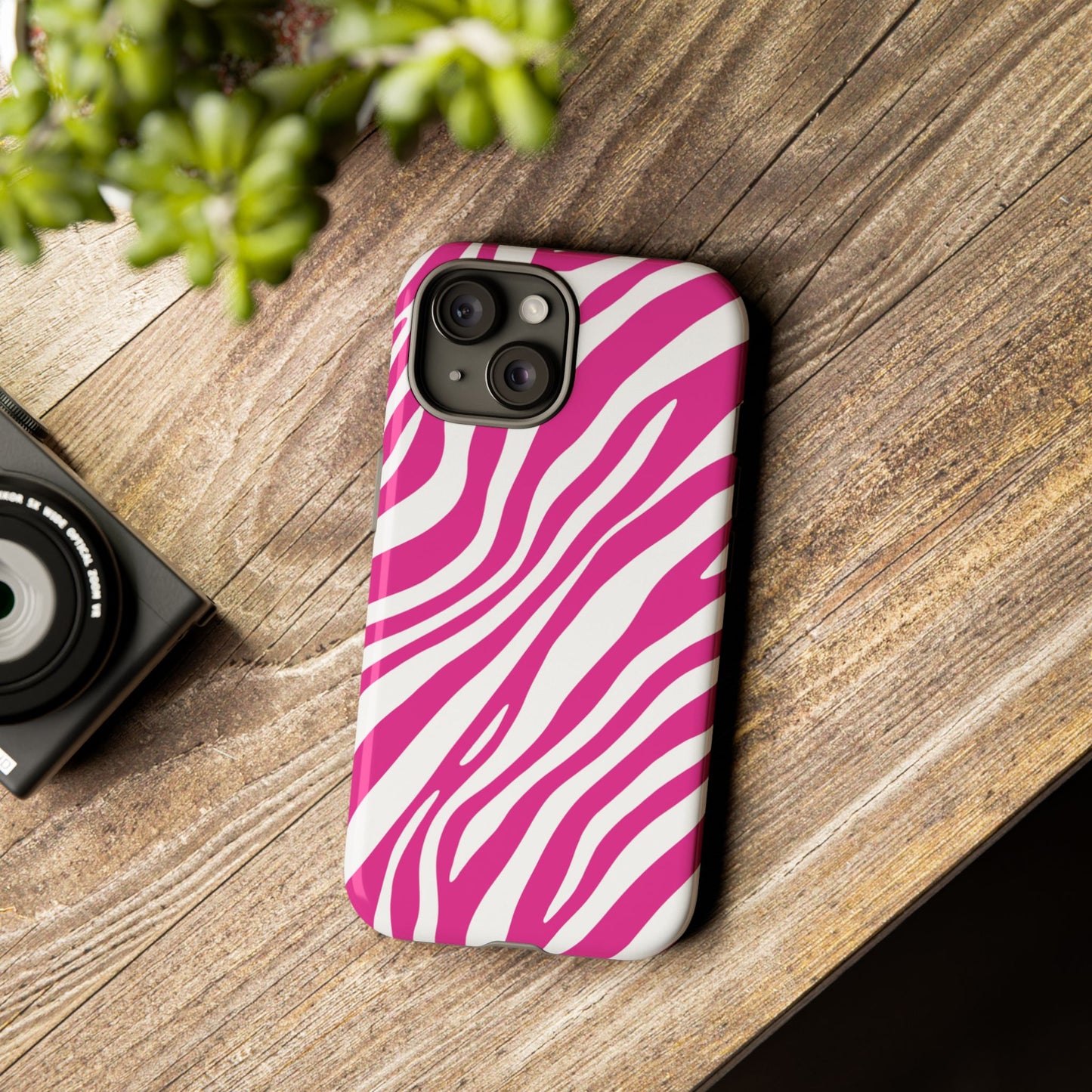 Modern Hot Pink Zebra Print Phone Case