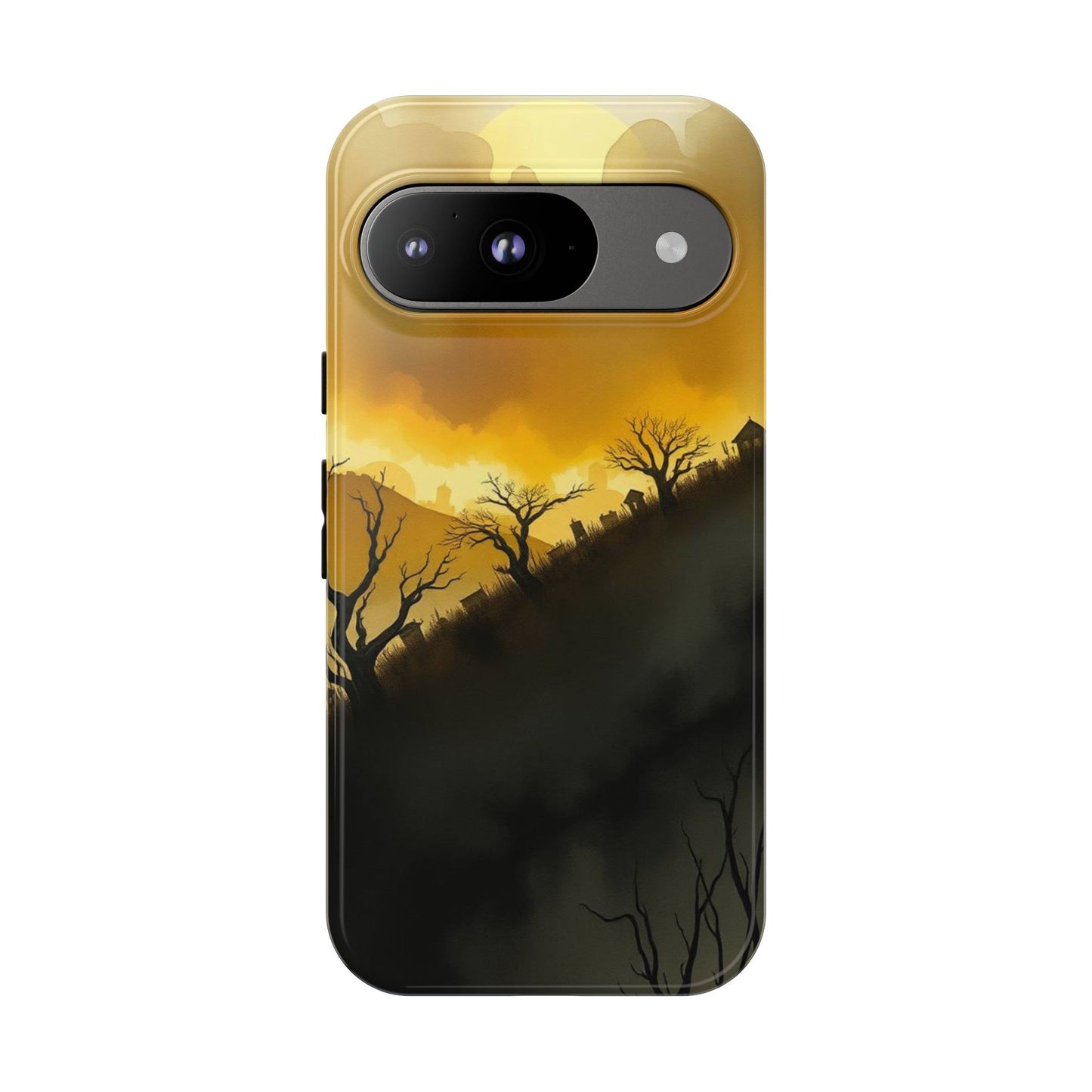 Google Pixel 9 / Glossy Phone Case - Eerie Graveyard Watercolour Design Phone Case
