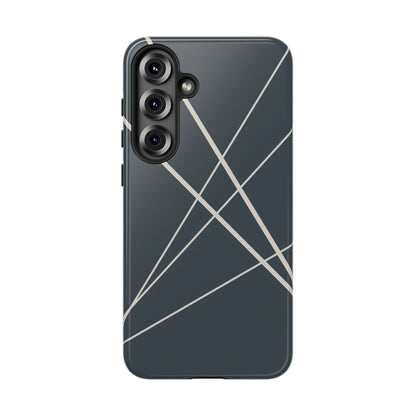 Samsung Galaxy S25 Plus / Glossy Phone Case - Abstract Blue with Beige Lines Phone Case