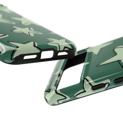 Forest Green Doodle Star Phone Case