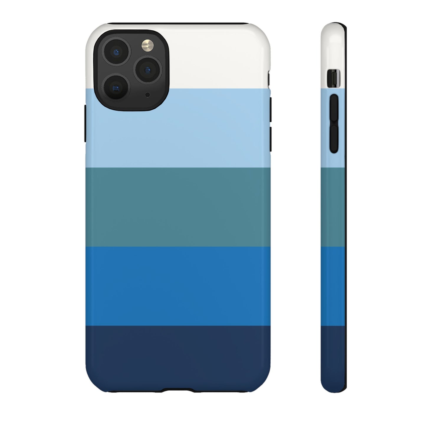 Blue and White Stripe Pattern Phone Case - Blue Phone Case - iPhone 11 Pro Max / Glossy