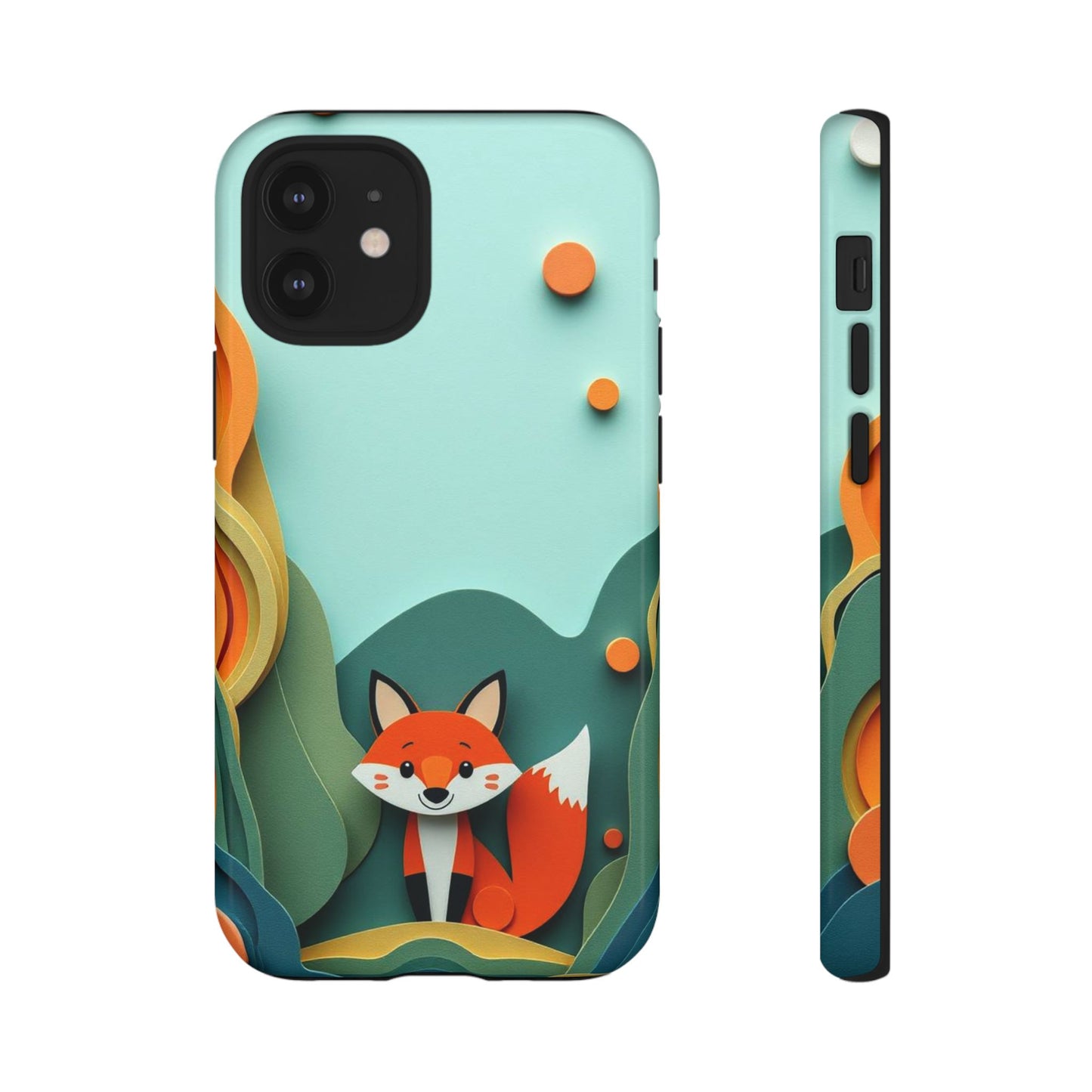 iPhone 12 Mini / Glossy Phone Case - Papier-mâché Fox Design Phone Case