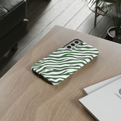 Stylish Sage Zebra Print Phone Case