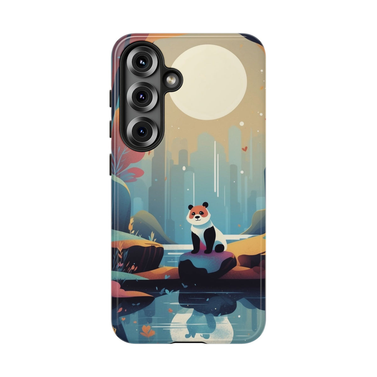 Stylised Panda Design Phone Case - Multicolor Phone Case - Samsung Galaxy S25 / Glossy