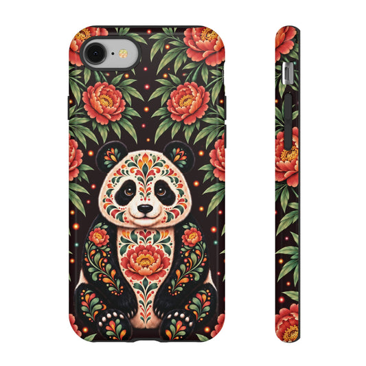 Cute Terracotta and Teal Calavera Panda Phone Case - Multicolor Phone Case - iPhone 8 / Glossy