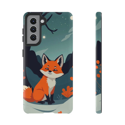 Samsung Galaxy S21 / Glossy Phone Case - Cute Fox Design Phone Case