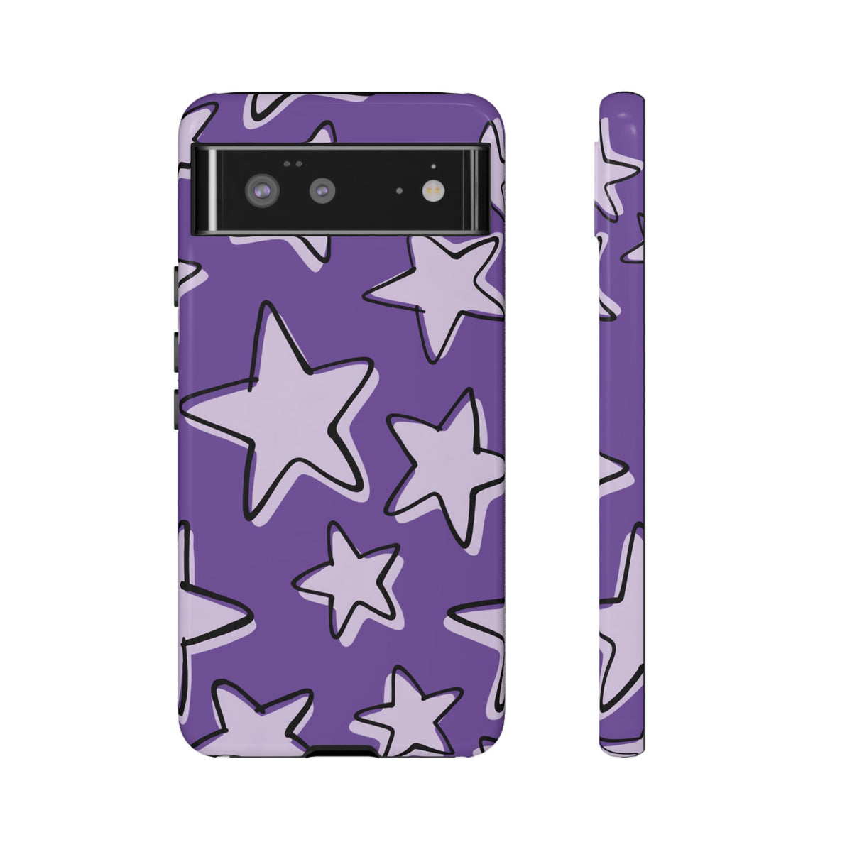 Violet Purple Doodle Star Phone Case