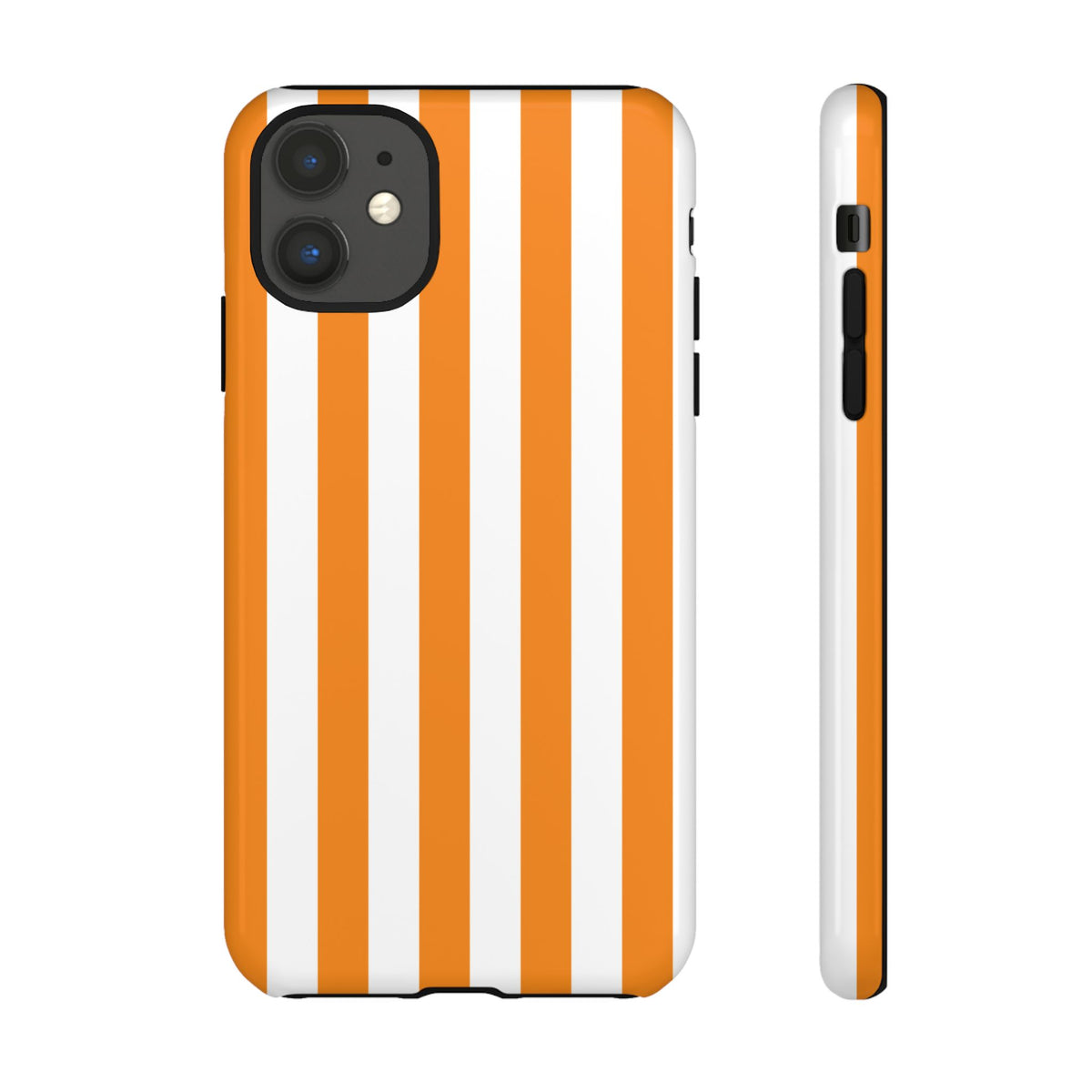 Simple Yellow & White Stripe Pattern Phone Case - White Phone Case - iPhone 11 / Glossy