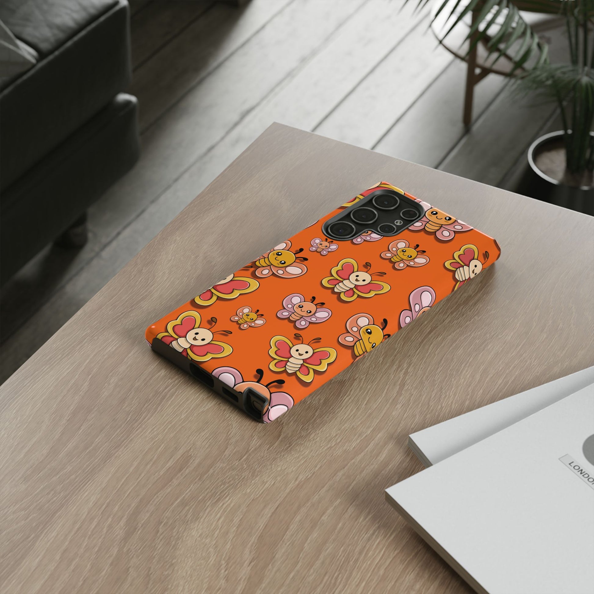 Phone Case - Orange Butterfly Sticker Design Phone Case