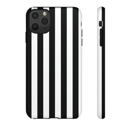 iPhone 11 Pro Max / Glossy Phone Case - Simple Black & White Stripe Pattern Phone Case