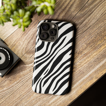 Modern Monochrome Zebra Print Phone Case