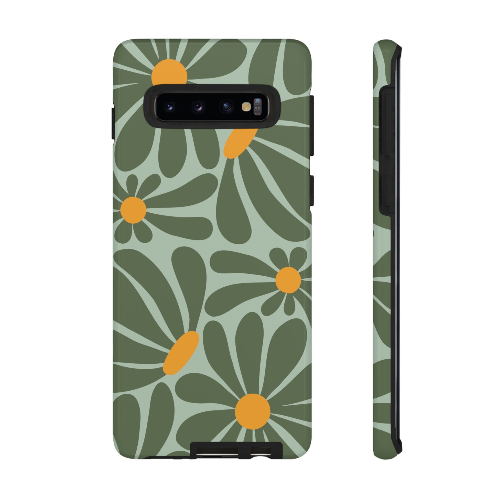 Phone Case - Retro Green Daisy Pattern Phone Case