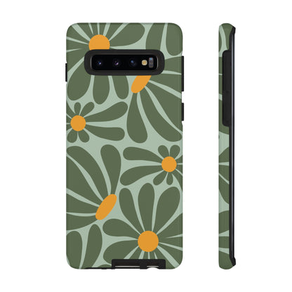 Phone Case - Retro Green Daisy Pattern Phone Case