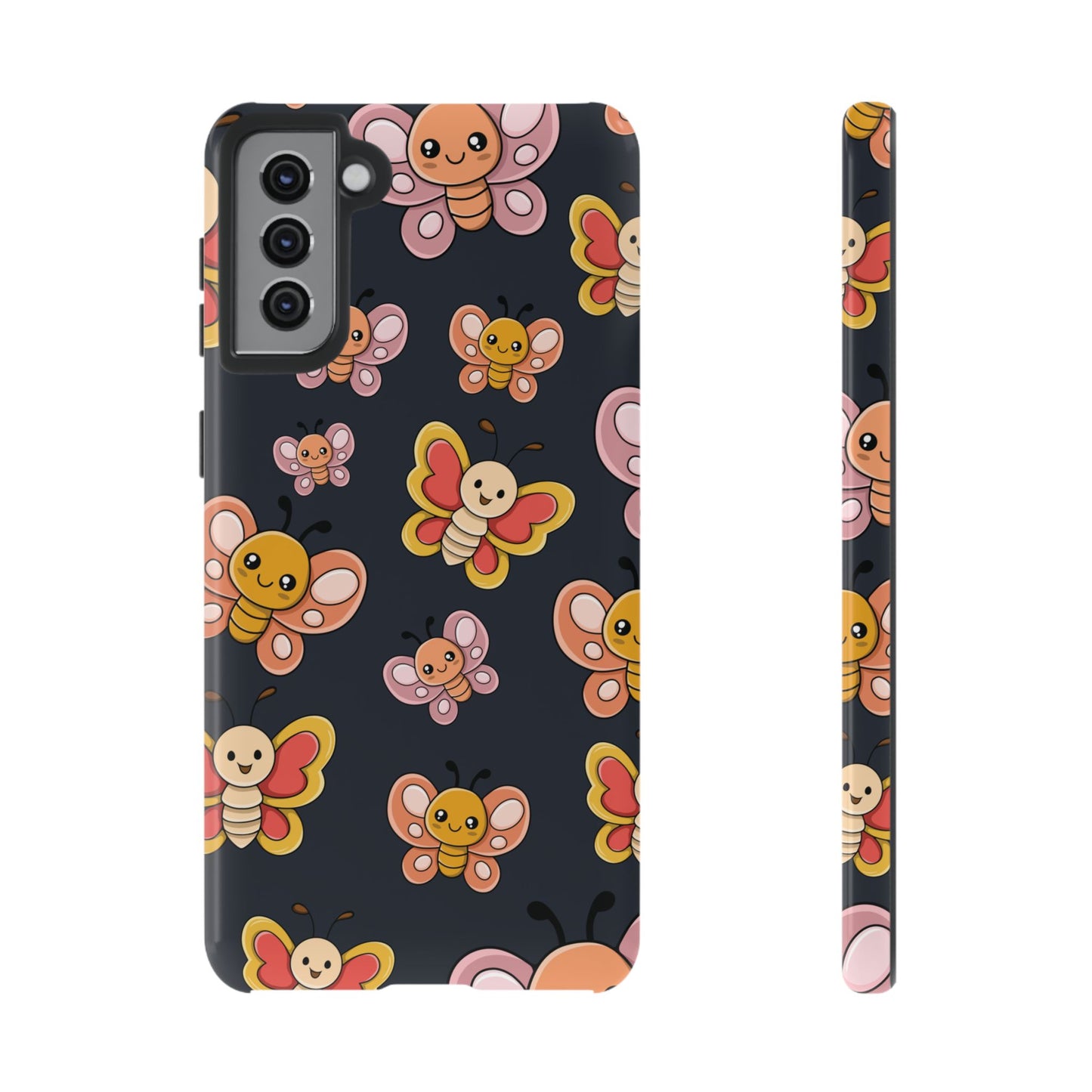 Grey Butterfly Sticker Design Phone Case - Grey Phone Case - Samsung Galaxy S21 Plus / Glossy